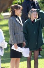 EMMA MEYERS on the Set of Family Leave in Los Angeles 02/15/2023