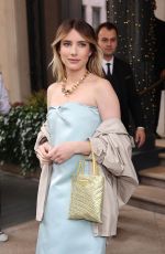 EMMA ROBERTS Leaves Prada Show at Milan Fashion Week 02/23/2023