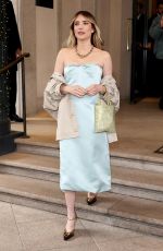 EMMA ROBERTS Leaves Prada Show at Milan Fashion Week 02/23/2023
