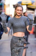 GIGI HADID Arrives at Good Morning America in New York 02/27/2023