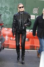 GIGI HADID in All Leather Outfit Out in New York 02/27/2023