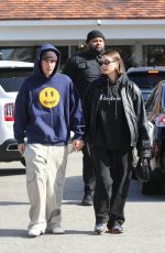 HAILEY and Justin BIEBER Leaves Beverly Glen Deli in Bel Air 02/12/2023