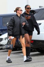 HAILEY BIEBER and JUSTINE SKYE Heading to a Gym in West Hollywood 02/18/2023