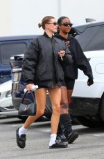 HAILEY BIEBER and JUSTINE SKYE Heading to a Gym in West Hollywood 02/18/2023