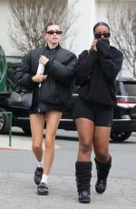 HAILEY BIEBER and JUSTINE SKYE Heading to a Gym in West Hollywood 02/18/2023