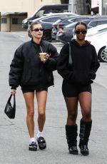 HAILEY BIEBER and JUSTINE SKYE Heading to a Gym in West Hollywood 02/18/2023