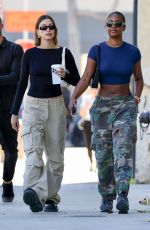 HAILEY BIEBER and JUSTINE SKYE Leaves Great White in West Hollywood 02/07/2023