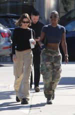 HAILEY BIEBER and JUSTINE SKYE Leaves Great White in West Hollywood 02/07/2023