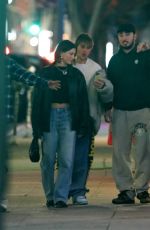 HAILEY BIEBER Leaves Dinner with Zack Bia and Friends at Sushi Fumi in Los Angeles 02/13/2023