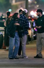 HAILEY BIEBER Leaves Dinner with Zack Bia and Friends at Sushi Fumi in Los Angeles 02/13/2023