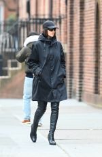 IRINA SHAYK in a Versace Coat Out in New York 02/05/2023