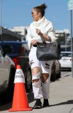 JENNIFER LOPEZ in Ripped Denim Arrives at a Dance Studio in Los Angeles 02/09/2023
