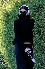 KAIA GERBER Out with Her Dog in Los Angeles 02/07/2023