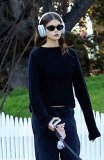 KAIA GERBER Out with Her Dog in Los Angeles 02/07/2023