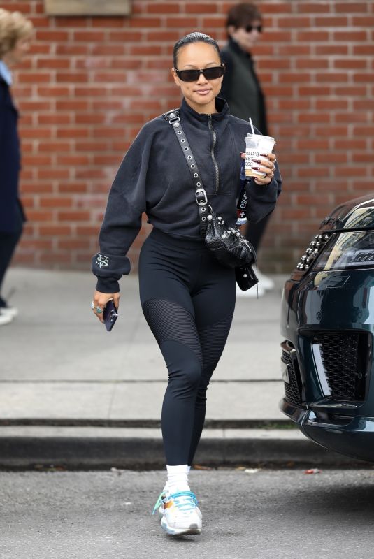 KARRUECHE TRAN Out for Coffee at Alfred Coffee in West Hollywood 02/18/2023