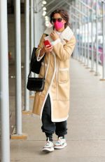 KATIE HOLMES Rides Subway to Her Matinee Performance of The Wanderers in New York 02/25/2023