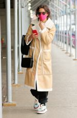 KATIE HOLMES Rides Subway to Her Matinee Performance of The Wanderers in New York 02/25/2023