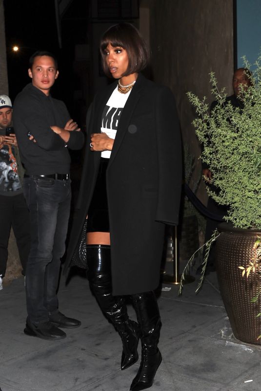 KELLY ROWLAND Leaves Lebron James’ Party at The Fleur Room in Los Angeles 02/08/2023