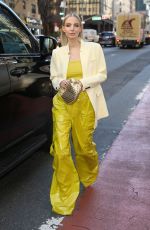 LEONIE HANNE Arrives at Brandon Maxwell Show at New York Fashion Week 02/14/2023