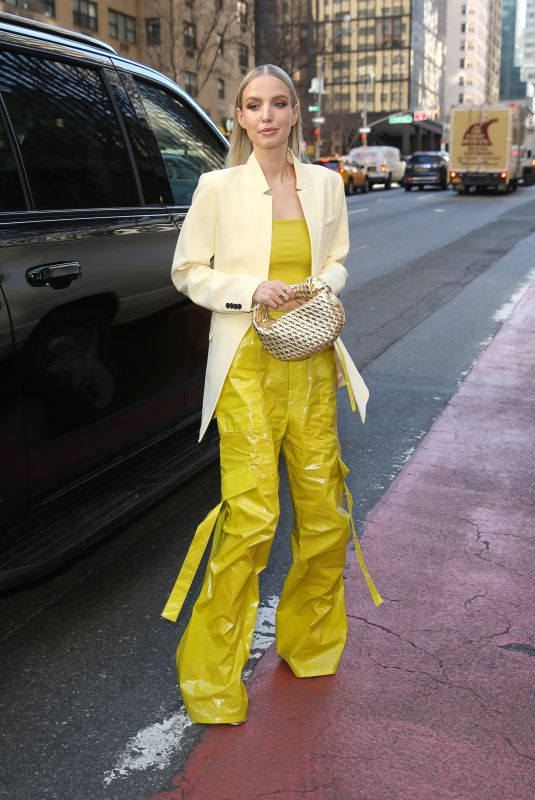 LEONIE HANNE Arrives at Brandon Maxwell Show at New York Fashion Week 02/14/2023