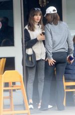LILY COLLINS and Oliver Cooper Out for Lunch with Friends in Beverly Hills 02/18/2023