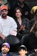 LILY COLLINS at a Lakers Game in Los Angeles 02/23/2023