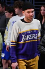 LILY COLLINS at a Lakers Game in Los Angeles 02/23/2023