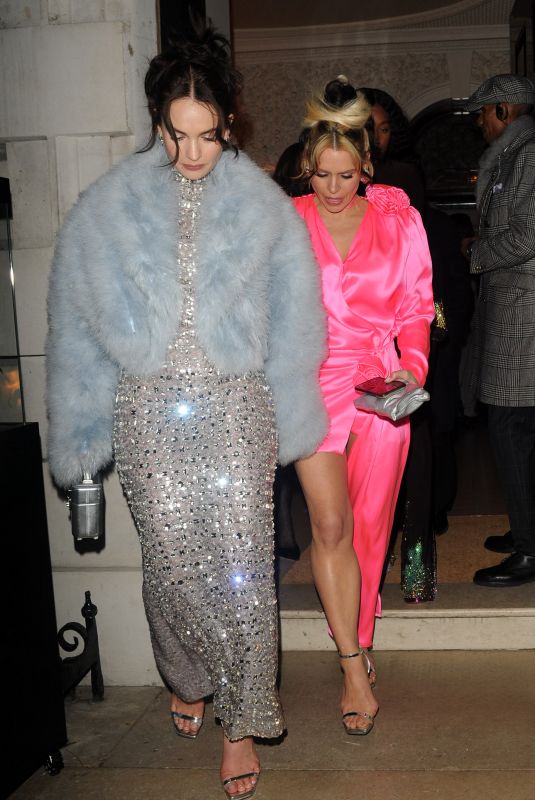 LILY JAMES and BILLIE PIPER Leaves British Vogue and Tiffany & Co. Party in London 02/19/2023