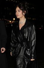 LILY JAMES Arrives at Edward Enninful