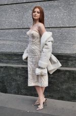 LUDOVICA BIZZAGLIA Arrives at Ermanno Scervino Fashion Show in Milan 02/25/2023