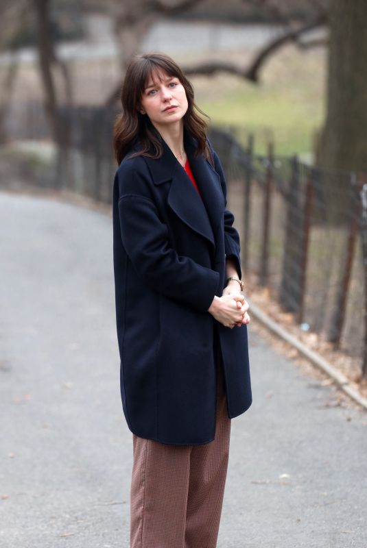 MELISSA BENOIST on the Set of The Girls On The Bus in New York 02/12/2023