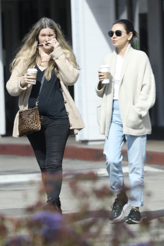 MILA KUNIS Out for Coffee with a Friend in Los Angeles 02/13/2023
