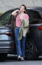 MILLA JOVOVICH Heading to Breakfast at Mel