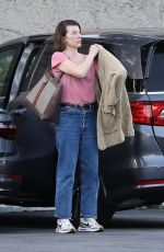 MILLA JOVOVICH Heading to Breakfast at Mel