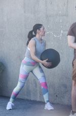 MINKA KELLY Doing Ball Slams while Working Out in Beverly Hills 02/09/2023