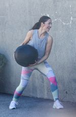 MINKA KELLY Doing Ball Slams while Working Out in Beverly Hills 02/09/2023