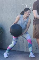 MINKA KELLY Doing Ball Slams while Working Out in Beverly Hills 02/09/2023