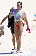 MONTANA COX in a Red Bikini at a Beach in Sydney 02/21/2023