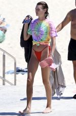 MONTANA COX in a Red Bikini at a Beach in Sydney 02/21/2023