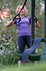 NICOLE KIDMON on a  Workout Session at a Park in Sydney 02/17/2023