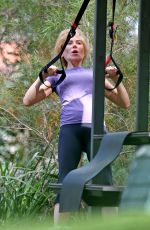 NICOLE KIDMON on a  Workout Session at a Park in Sydney 02/17/2023