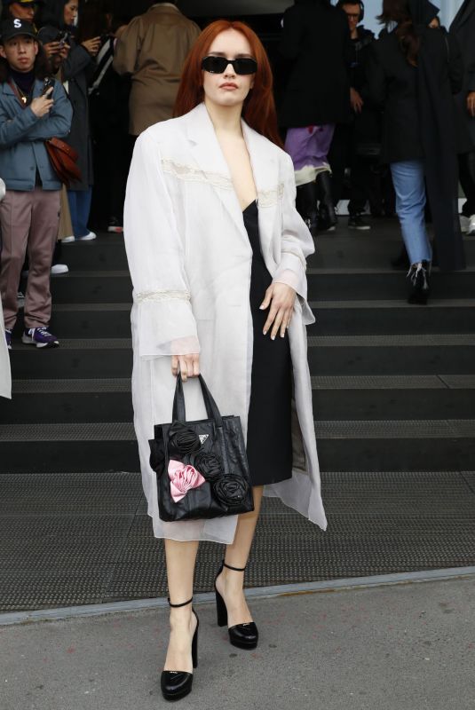 OLIVIA COOKE Arrives at Prada Fashion Show at MFW in Milan 02/23/2023