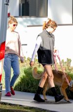 OLIVIA JADE GIANNULLI and LORI LOUGHLIN Take Their Dog for a Walk in Los Angeles 02/07/2023