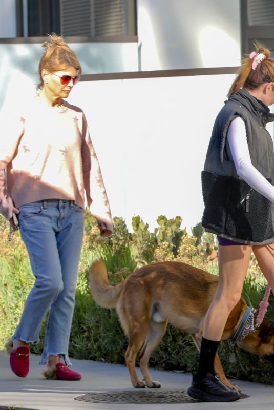 OLIVIA JADE GIANNULLI and LORI LOUGHLIN Take Their Dog for a Walk in Los Angeles 02/07/2023