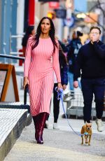 PADMA LAKSHMI Out with Her Dog in New York 02/16/2023