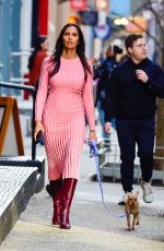 PADMA LAKSHMI Out with Her Dog in New York 02/16/2023