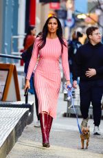 PADMA LAKSHMI Out with Her Dog in New York 02/16/2023