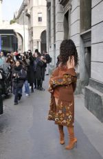 PAOLA TURANI Arrives at Ermanno Scervino Fashion Show in Milan 02/25/2023