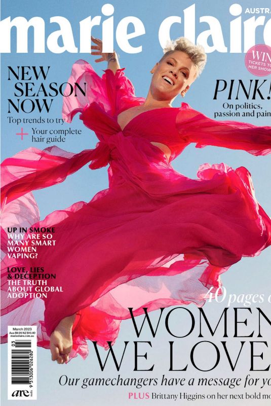 PINK in Marie Claire Magazine, Australia March 2023