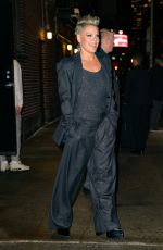 PINK Leaves Late Show with Stephen Colbert in New York 02/21/2023